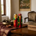 Hand-Painted Wooden Dynasty Pair