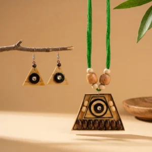 Kashzora Geometric Bamboo Artifact — Real Bamboo Colle… - Real Bamboo, Natural Wood Beads, Woven Cotton Cord