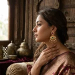 Marvyra Kundan Heritage Drop Earrings — Gold-Plated B… - Gold-Plated Base Metal, Kundan Stones, Seed Pearls (view 6)