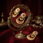 Nakshviri Floral Heritage Chaandbali — Gold-Plated Bas… - Gold-Plated Base Metal, Kundan Stones, Seed Pearls (view 2)