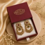 Nakshviri Floral Heritage Chaandbali — Gold-Plated Bas… - Gold-Plated Base Metal, Kundan Stones, Seed Pearls (view 4)
