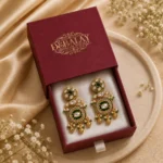 Tavlixa Emerald Kundan Heritage Drops — Gold-Plated Ba… - Gold-Plated Base Metal, Kundan Stones, Seed Pearls (view 4)