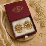 Syamviri Kundan Heritage Pearl Studs — Gold-Plated Bas… - Gold-Plated Base Metal, Kundan Stones, Seed Pearls (view 6)