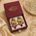 Candrima Crescent Kundan Heritage Earrings — Pure Base… - Pure Base Metal, Embedded with Kundan work and enamel (view 5)