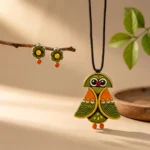 Harzelis Verdant Owl Terracotta Heritage Artifact — RE… - REAL Terracotta, Boho Earthenware, Hand-Painted Pigments, Cotton Cord (view 2)