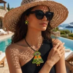 Harzelis Verdant Owl Terracotta Heritage Artifact — RE… - REAL Terracotta, Boho Earthenware, Hand-Painted Pigments, Cotton Cord (view 3)