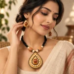 Kalkzora Teardrop Bamboo Heritage Set — Real Bamboo Co… - Real Bamboo, Carved Floral Wood Beads, Cotton Cord