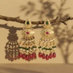Meenyra Kundan Heritage Drop Earrings — pure Base Meta… - pure Base Metal, Embedded with Kundan work and gold-finished earrings
