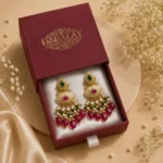 Meenyra Kundan Heritage Drop Earrings — pure Base Meta… - pure Base Metal, Embedded with Kundan work and gold-finished earrings (view 4)