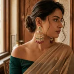Meenyra Kundan Heritage Drop Earrings — pure Base Meta… - pure Base Metal, Embedded with Kundan work and gold-finished earrings (view 2)