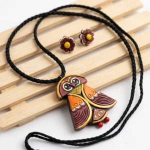 Mritvante Terracotta Owl Heritage Artifact — REAL Terr… - REAL Terracotta, Boho Earthenware, Hand-Painted Pigments, Cotton Cord
