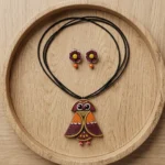 Mritvante Terracotta Owl Heritage Artifact — REAL Terr… - REAL Terracotta, Boho Earthenware, Hand-Painted Pigments, Cotton Cord (view 2)