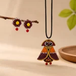 Mritvante Terracotta Owl Heritage Artifact — REAL Terr… - REAL Terracotta, Boho Earthenware, Hand-Painted Pigments, Cotton Cord (view 3)