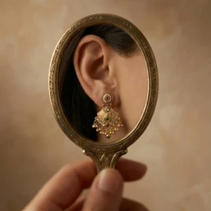 Novastry Kundan Heritage Earrings — Pure Base Metal Co… - Pure Base Metal, Embedded with Kundan work and enamel (view 3)