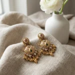 Novastry Kundan Heritage Earrings — Pure Base Metal Co… - Pure Base Metal, Embedded with Kundan work and enamel (view 6)