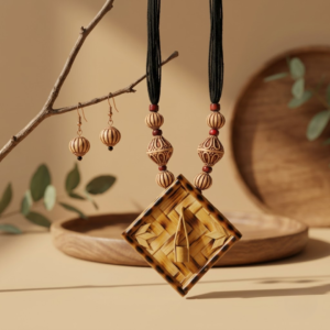Tantvrya Woven Bamboo Heritage Set — Real Bamboo Colle… - Real Bamboo, Carved Wood Beads, Woven Cotton Cord
