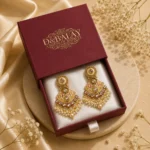 Velkora Pearl & Kundan Heritage Earrings — Pure Base… - Pure Base Metal, Embedded with Kundan work and gold-finished earrings (view 4)