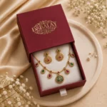 Verdicara Antique Gold Heritage Set — Pure Copper (An… - Pure Copper (Antique Gold Finish), Ruby and Emerald-Toned Stones (view 4)