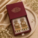 Jhalvyn Ivory Kundan Heritage Drops — Gold-Plated Base… - Gold-Plated Base Metal, Kundan Stones, Pearl, Enamel (view 5)