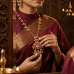 Cerise Cupola Antique Gold Heritage Set — Pure Copper… - Pure Copper (Antique Gold Finish), Cerise-Toned Stones, Seed Pearls (view 4)